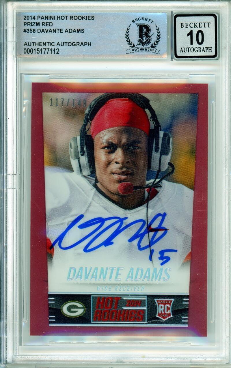 2014 Panini Hot Rookies Prizm Red #358 Davante Adams RC /149 Packers BGS Auto 10