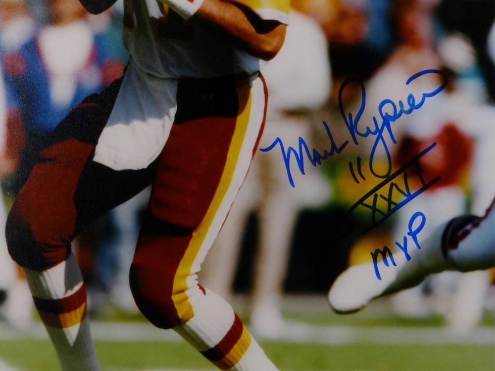 Mark Rypien Autographed Redskins 8x10 Looking to Pass w/ MVP Photo- JSA W Auth