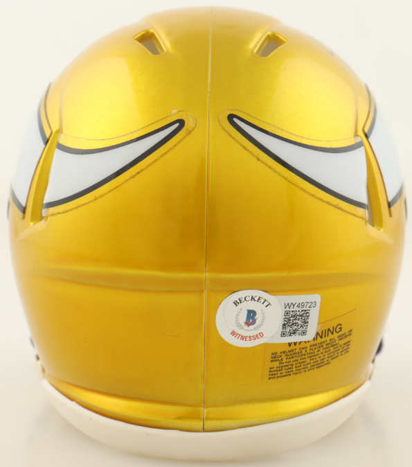 Justin Jefferson Signed Vikings Flash Mini Football Helmet - Beckett