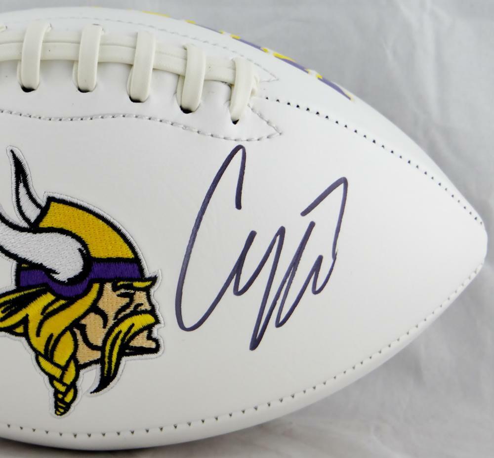 Case Keenum Autographed Minnesota Vikings Logo Football- JSA W Auth *R