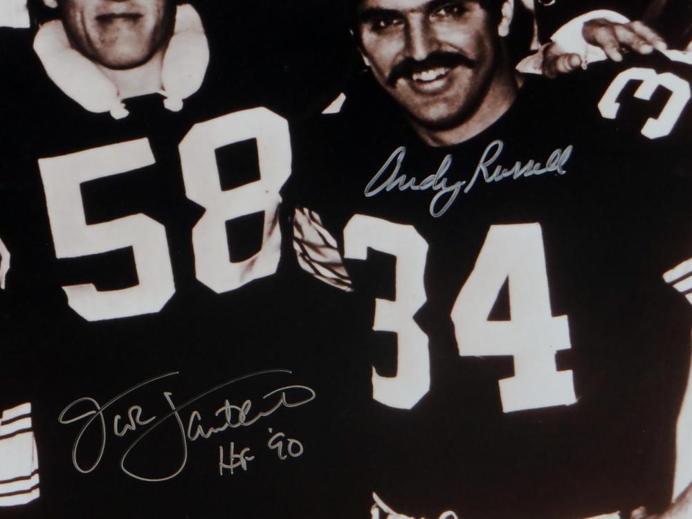 Ham Lambert Russell Steelers Signed 16x20 B&W Photo W/ 2 insc-JSA W Auth *Si