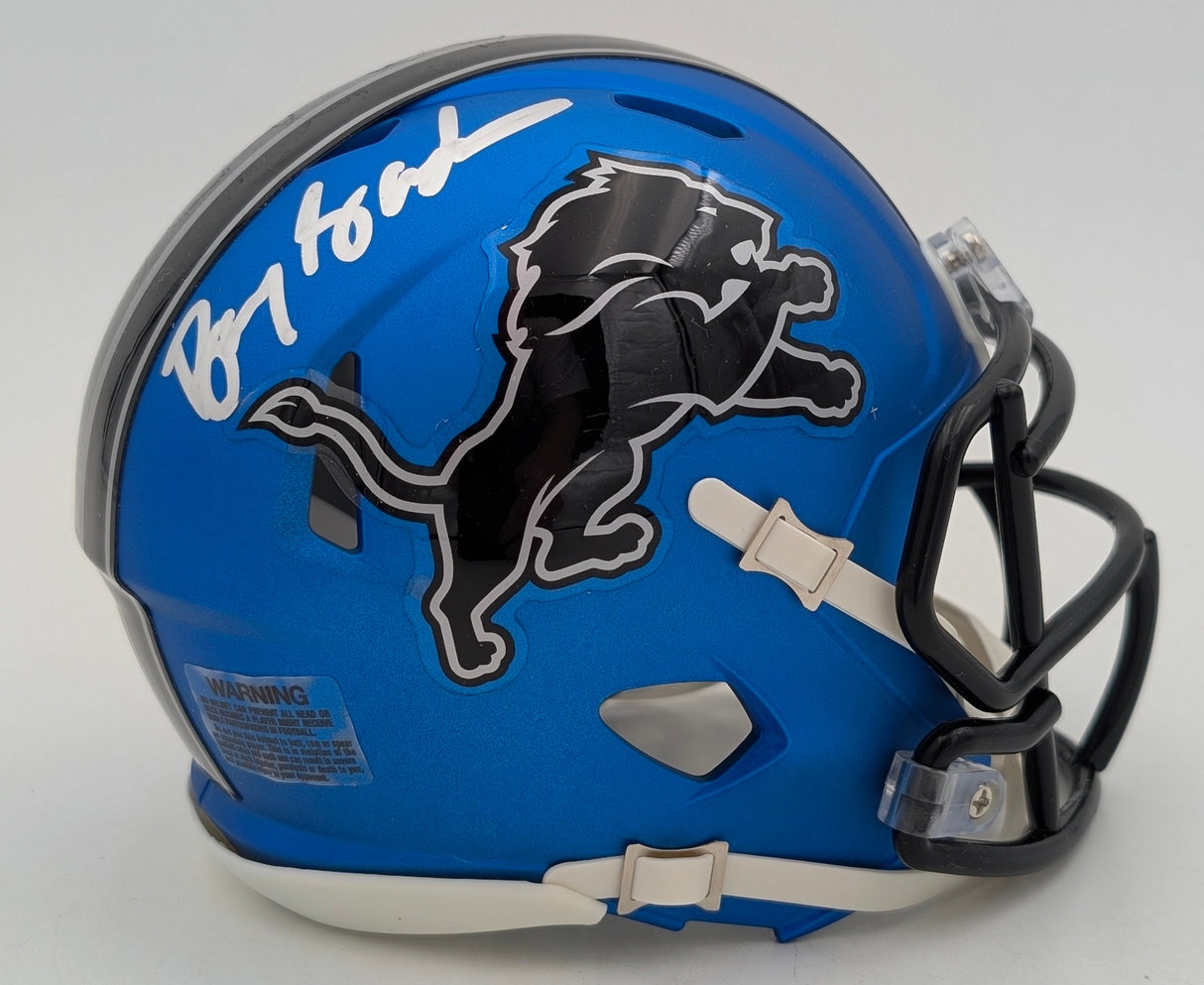 Barry Sanders Signed Detroit Lions OFA 24 Mini Football Helmet - Schwartz
