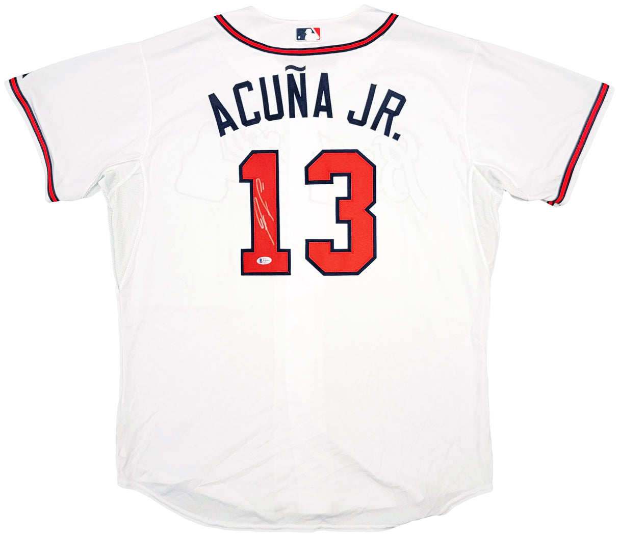 Atlanta Braves Ronald Acuna Jr. Autographed White Majestic Authentic Cool Base Jersey Size 52 Beckett BAS Stock #206515