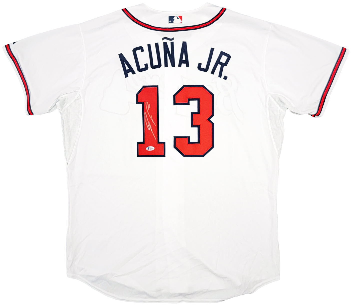 Atlanta Braves Ronald Acuna Jr. Autographed White Majestic Authentic Cool Base Jersey Size 52 Beckett BAS Stock #206515