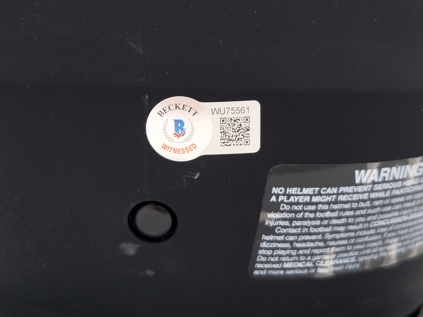 Mac Jones Autographed New England Patriots Eclipse Black Full Size Authentic Speed Helmet Beckett BAS Witness Stock #206517