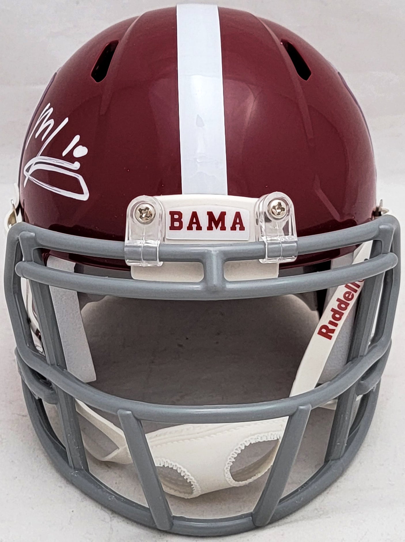 Mac Jones Autographed Alabama Crimson Tide Red Speed Mini Helmet Beckett BAS Witness Stock #206522