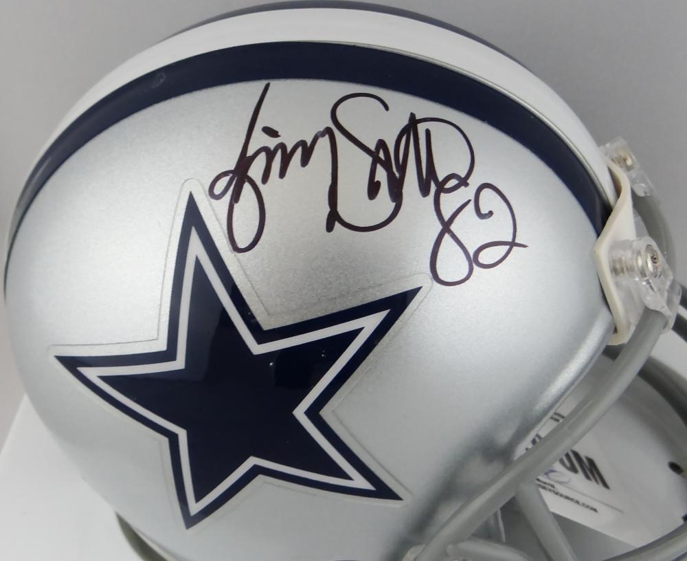 Jimmy Smith Autographed Dallas Cowboys Mini Helmet- Jersey Source Auth *Black