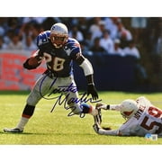 Curtis Martin Signed 11x14 New England Patriots Blue Jersey Photo BAS