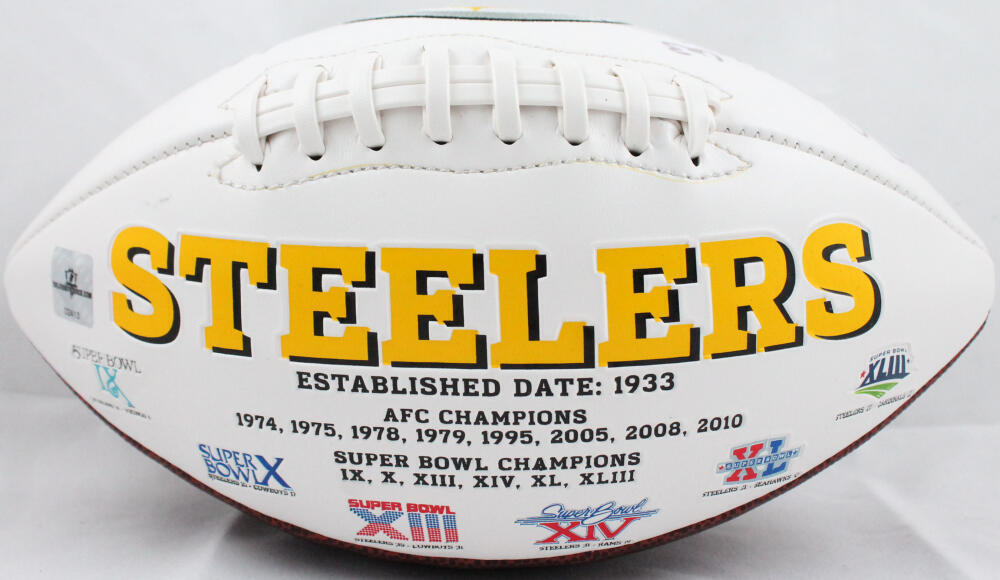 Dermontti Dawson Autographed Steelers Logo Football W/HOF- The Jersey Source Aut