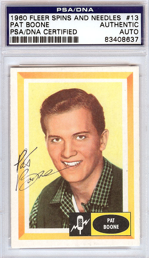 Pat Boone Autographed 1960 Fleer Spins & Needles Card #13 PSA/DNA #83408637