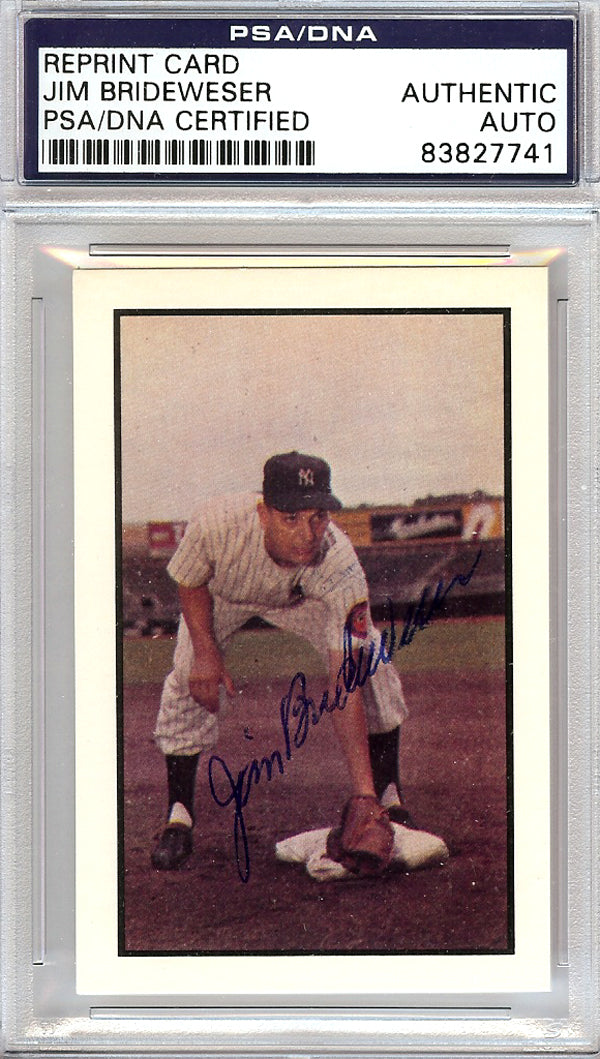 Jim Brideweser Autographed 1953 Bowman Reprint Card #136 New York Yankees PSA/DNA #83827741