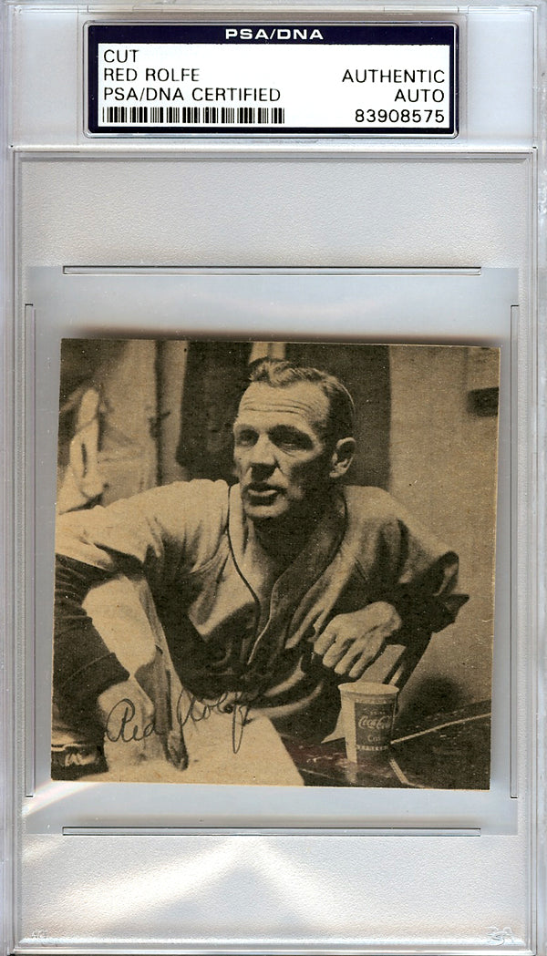 Red Rolfe Autographed 3x3 Newspaper Page Photo New York Yankees, Detroit Tigers PSA/DNA #83908575