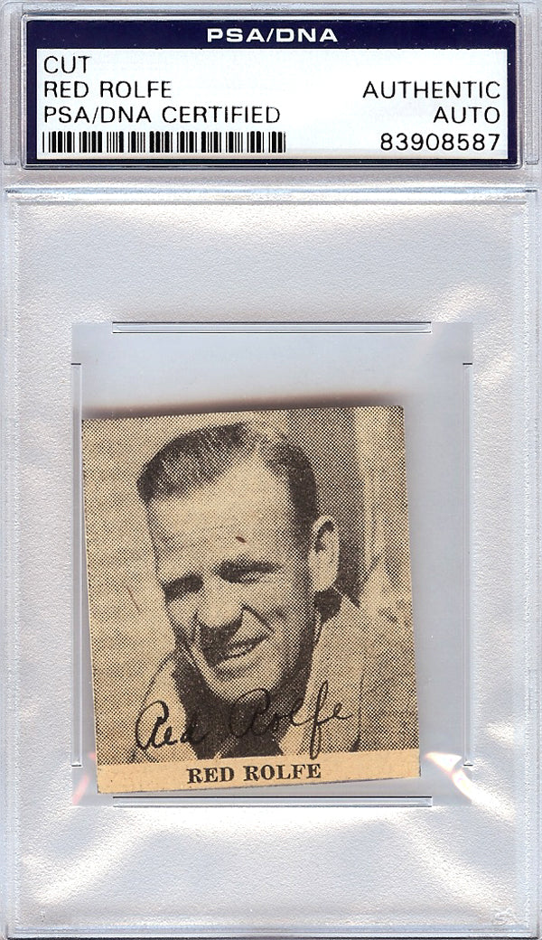 Red Rolfe Autographed 2x2 Newspaper Page Photo Yankees, Tigers PSA/DNA #83908587