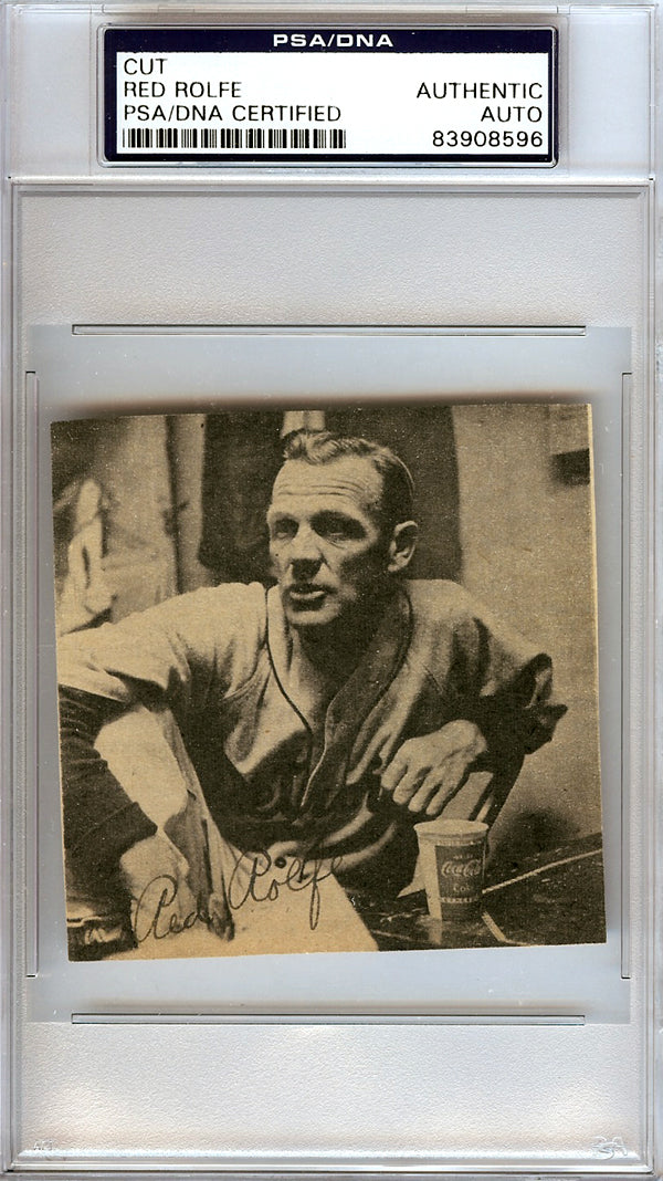 Red Rolfe Autographed 3x3 Newspaper Page Photo Detroit Tigers PSA/DNA #83908596