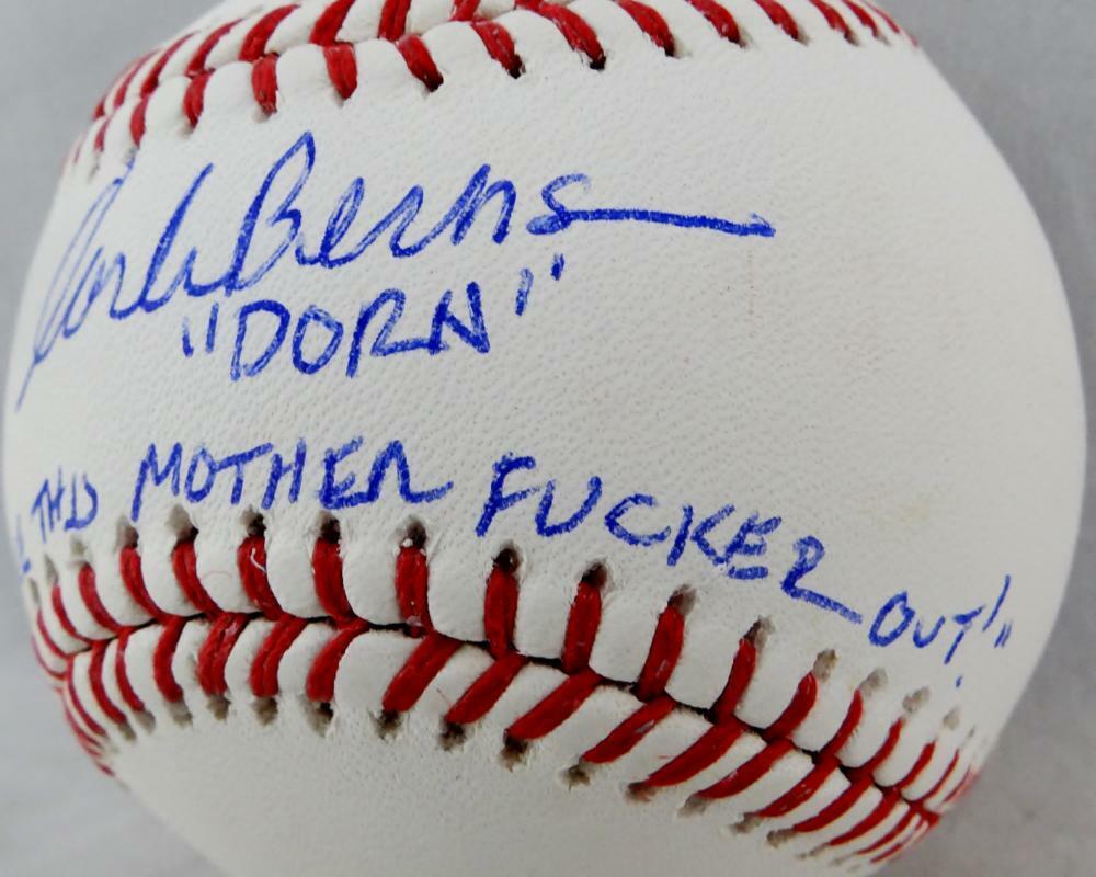 Corbin Bernsen Autographed Rawlings OML Baseball "Dorn" & STMFO - JSA W Auth