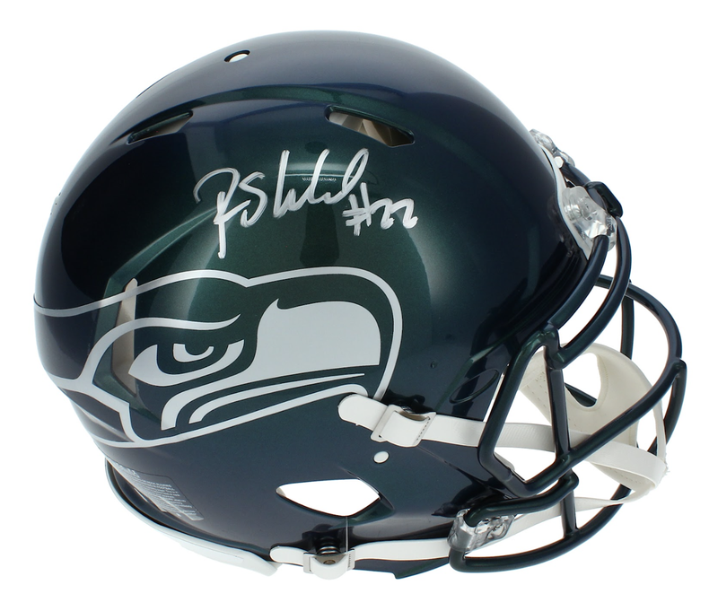 Rashid Shaheed Autographed Seattle Seahawks Green Chrome Rivalries Speed Authentic Helmet Beckett Witnessed