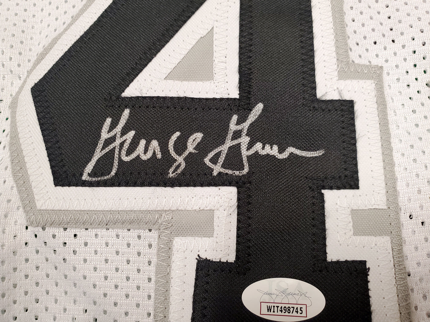 San Antonio Spurs George Gervin Autographed White Jersey JSA Stock #197001