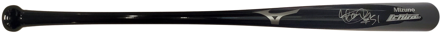 Ichiro Suzuki Autographed Black Mizuno Game Model Bat Seattle Mariners "#51" IS Holo Stock #197023