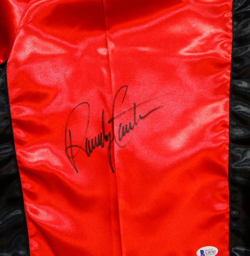 Randy Couture Autographed Red Custom MMA Trunks - Beckett Auth *Black