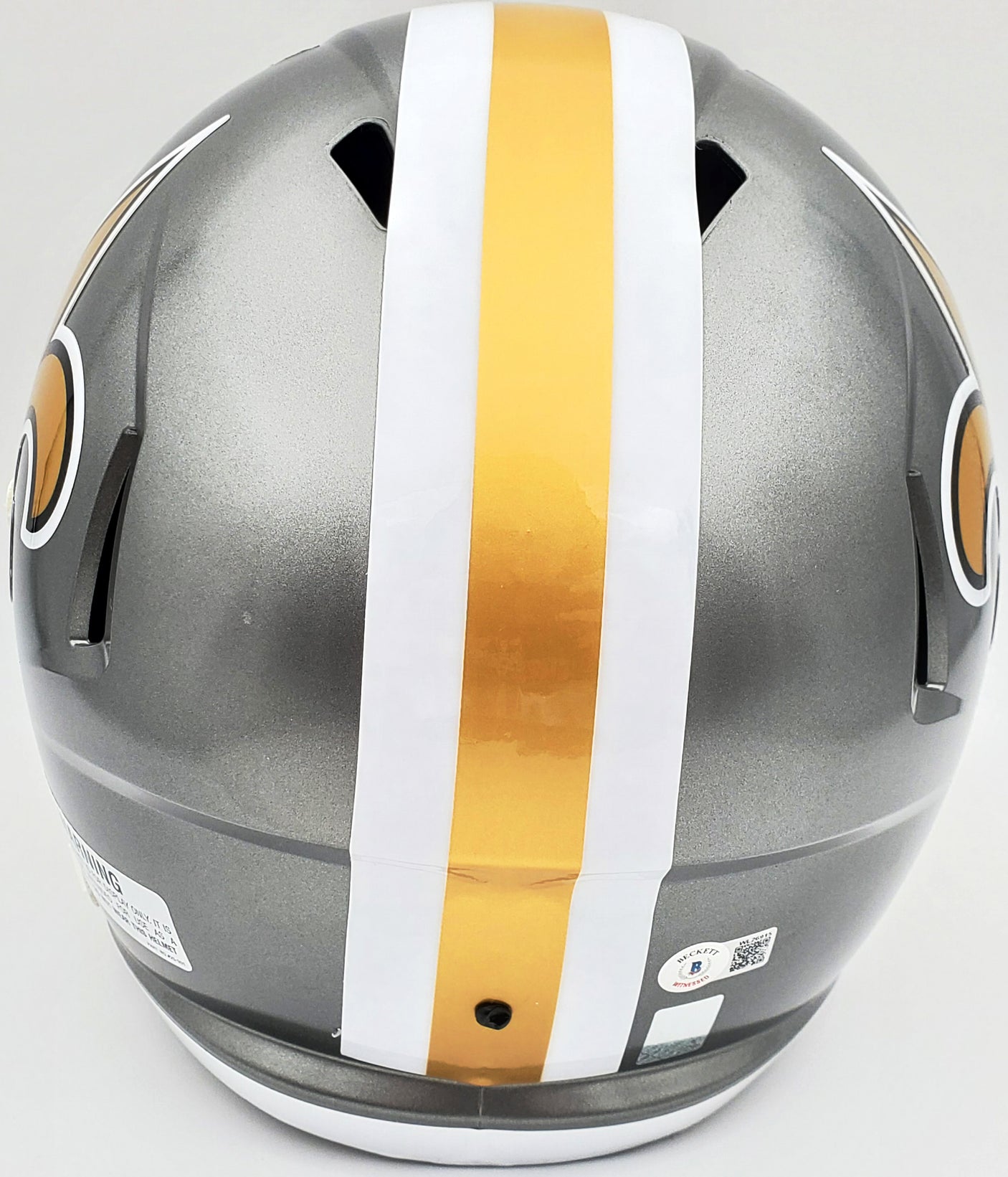 Drew Brees Autographed New Orleans Saints Flash Silver Full Size Replica Speed Helmet "SB XLIV MVP" Beckett BAS QR Stock #197105