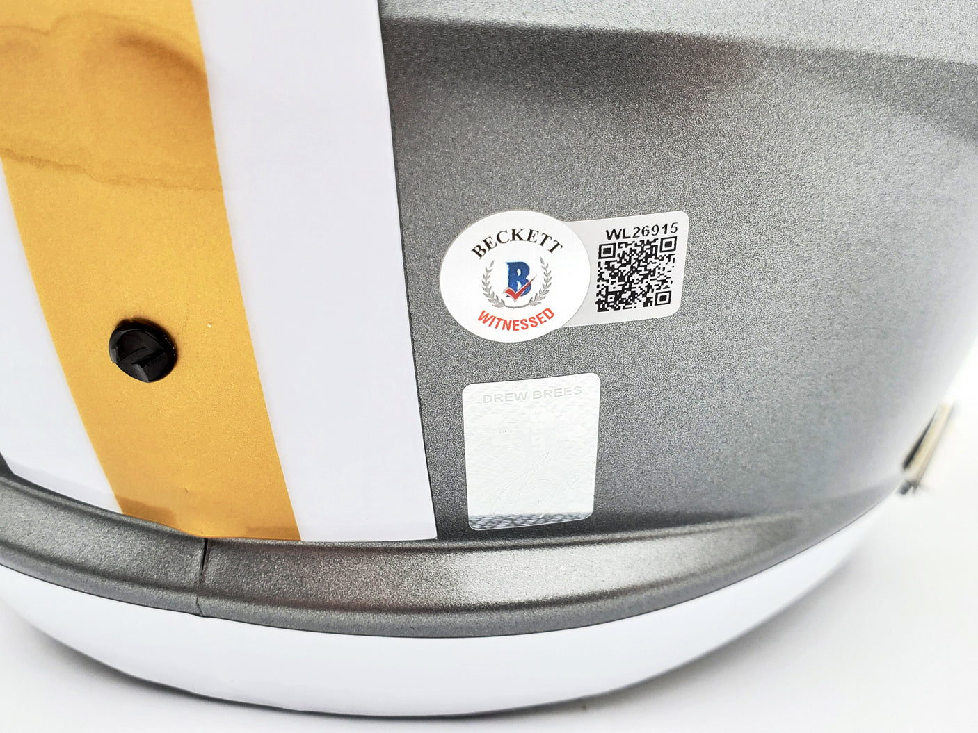 Drew Brees Autographed New Orleans Saints Flash Silver Full Size Replica Speed Helmet "SB XLIV MVP" Beckett BAS QR Stock #197105