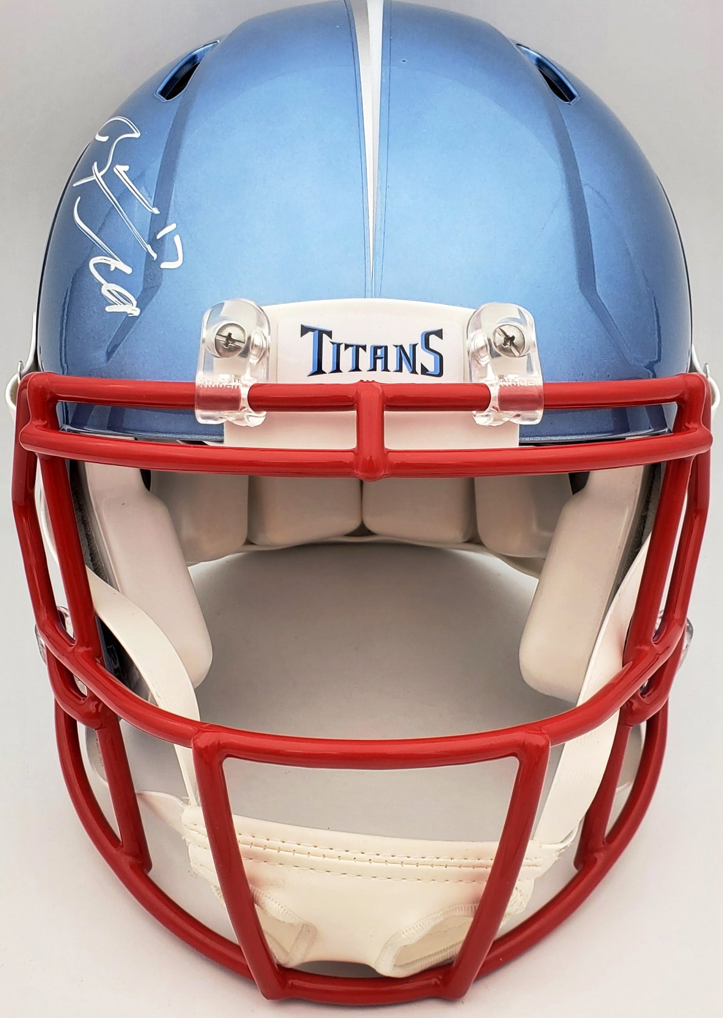 Ryan Tannehill Autographed Tennessee Titans Flash Blue Full Size Authentic Speed Helmet Beckett BAS QR Stock #197141