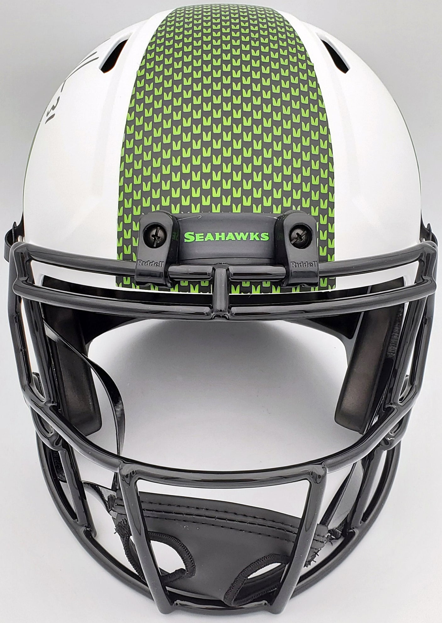 Kam Chancellor Autographed Seattle Seahawks Lunar Eclipse White Full Size Replica Speed Helmet MCS Holo Stock #197178