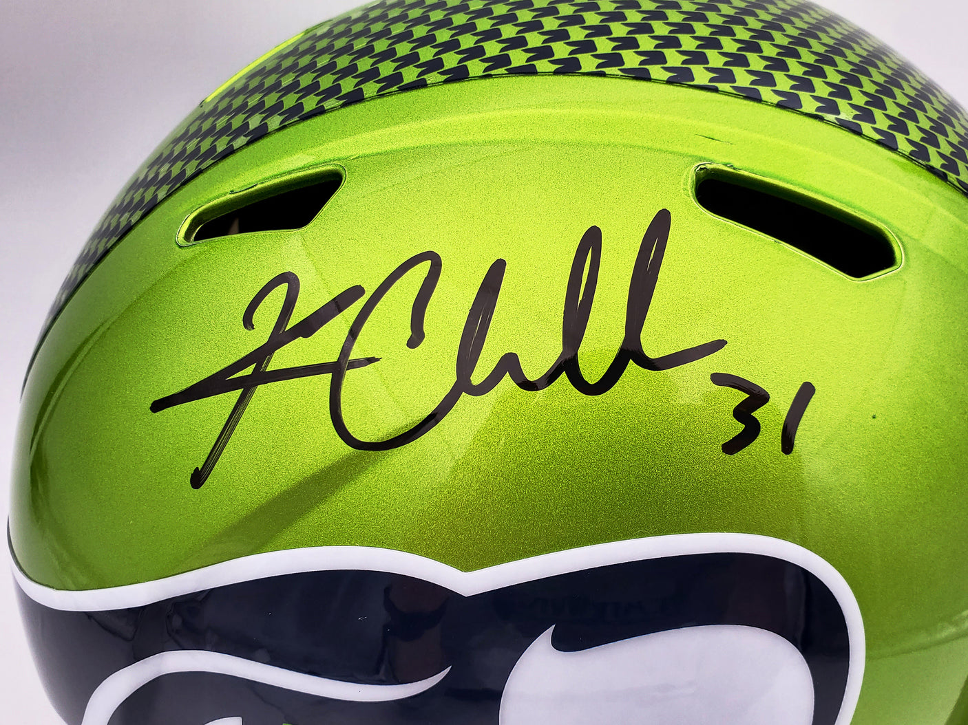 Kam Chancellor Autographed Seattle Seahawks Flash Green Full Size Replica Speed Helmet MCS Holo Stock #197181