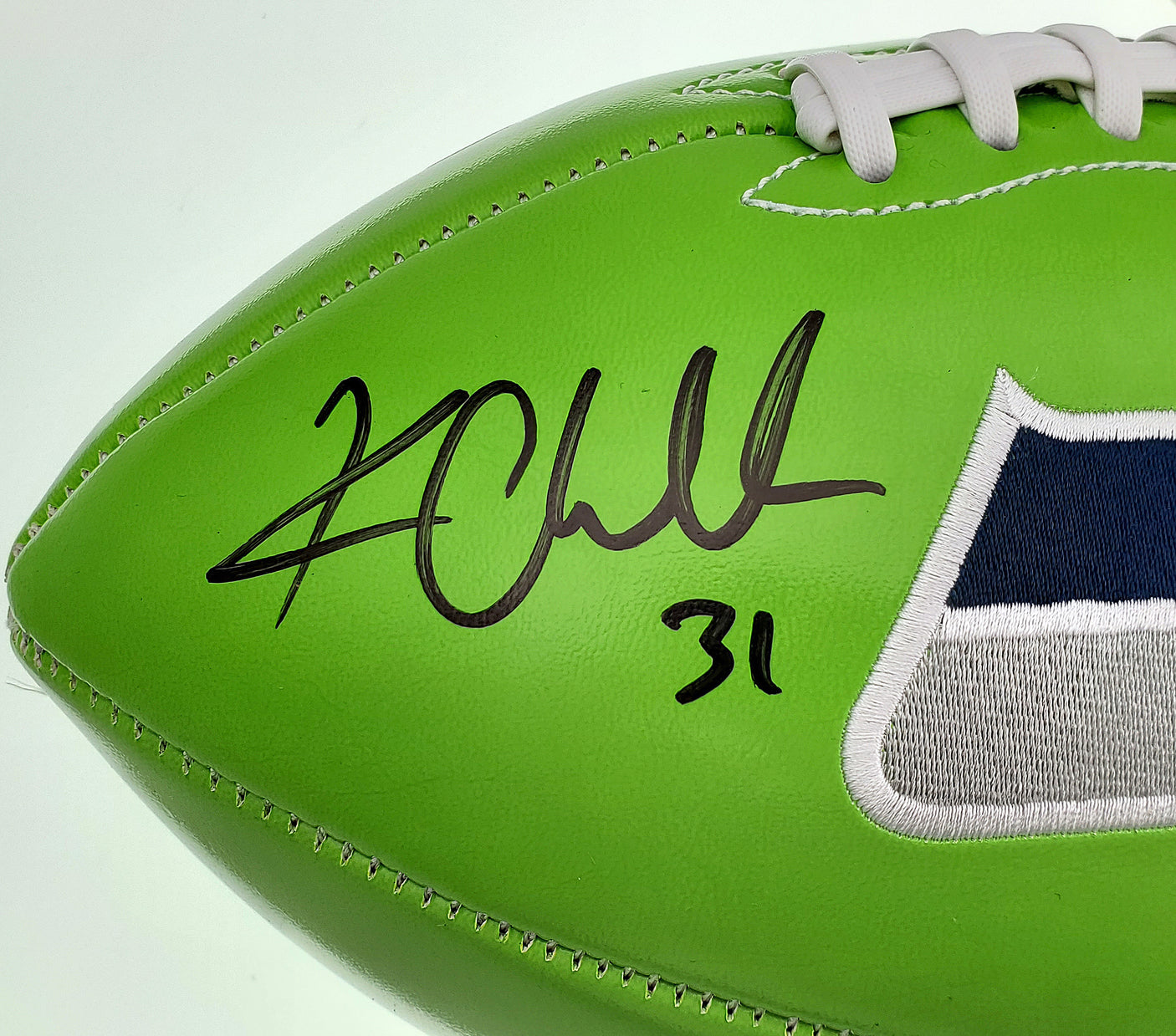 Kam Chancellor Autographed Seattle Seahawks Green Logo Football MCS Holo Stock #197190