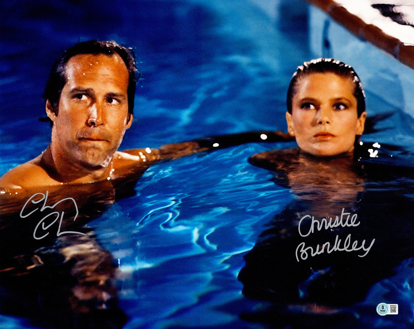 Chevy Chase & Christie Brinkley Autographed 16x20 Photo Vacation Clark Griswold Beckett BAS Witness Stock #234421