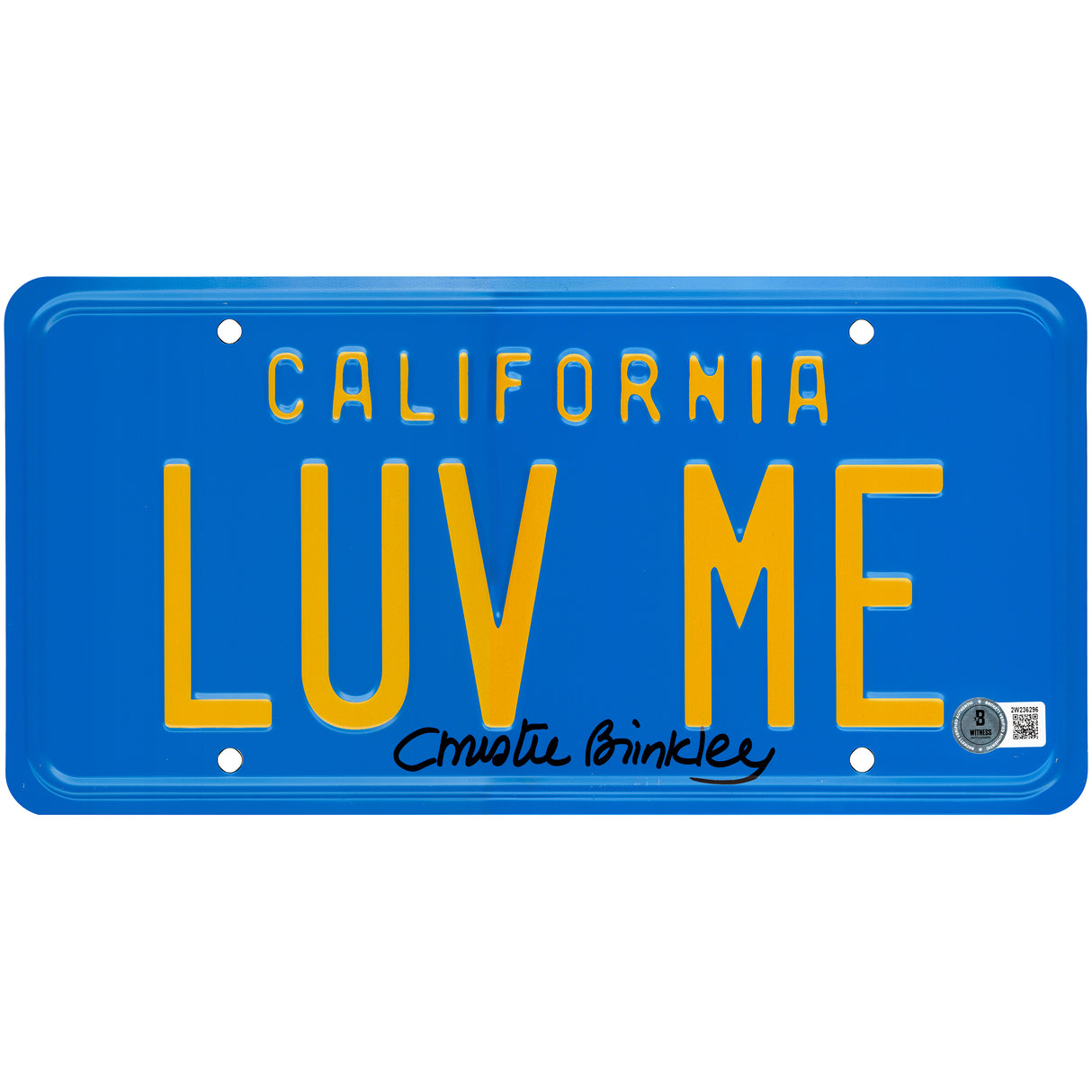 Christie Brinkley Autographed Vacation License Plate Beckett BAS Witness Stock #234412