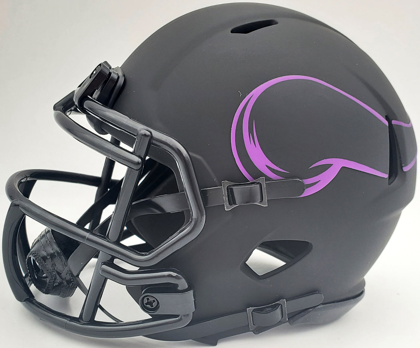 Warren Moon Autographed Minnesota Vikings Eclipse Black Mini Helmet "HOF 06" MCS Holo Stock #197050