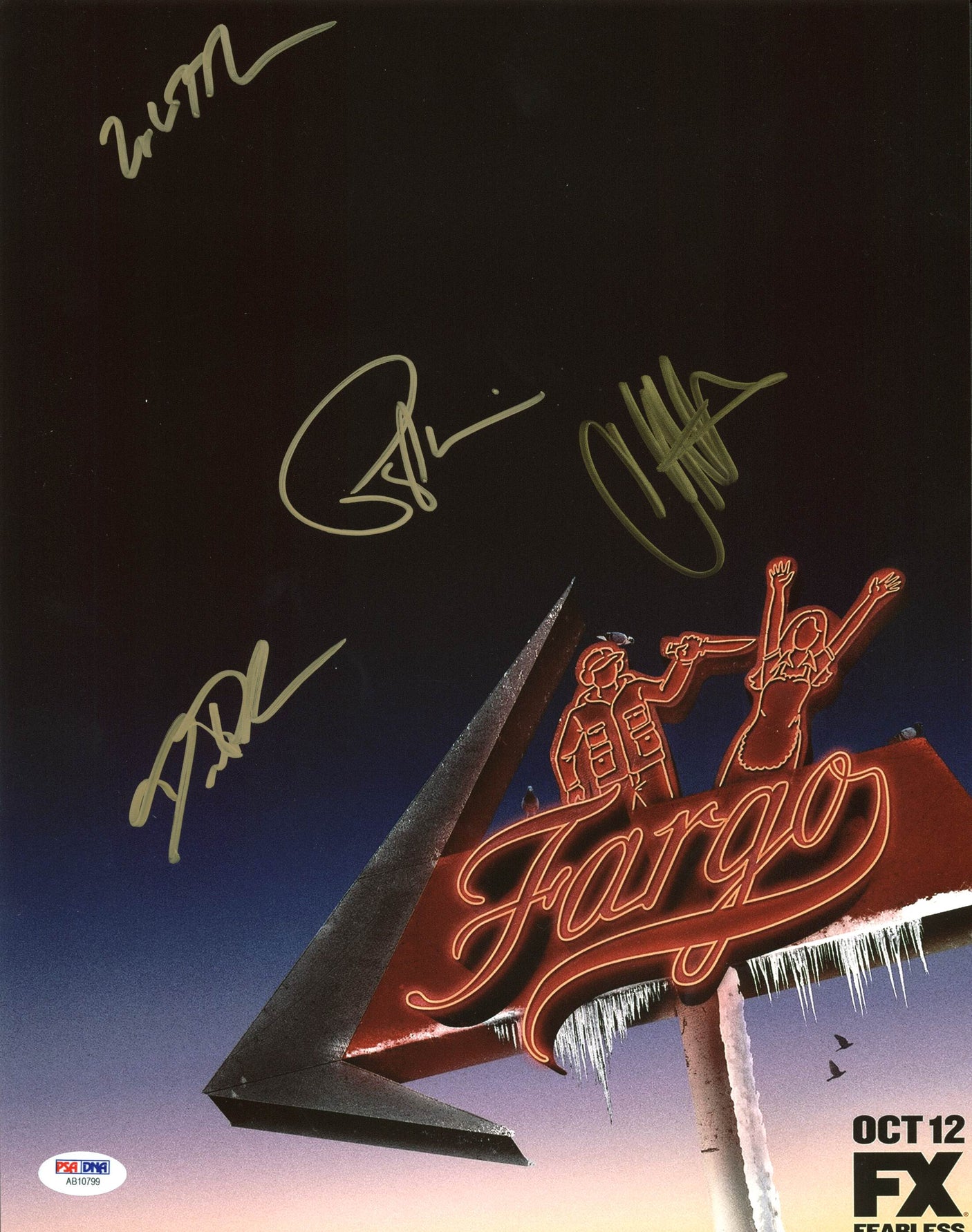 Fargo (Patrick Wilson, Zahn McClarnon, +2) Signed 11X14 Photo PSA/DNA #AB10799
