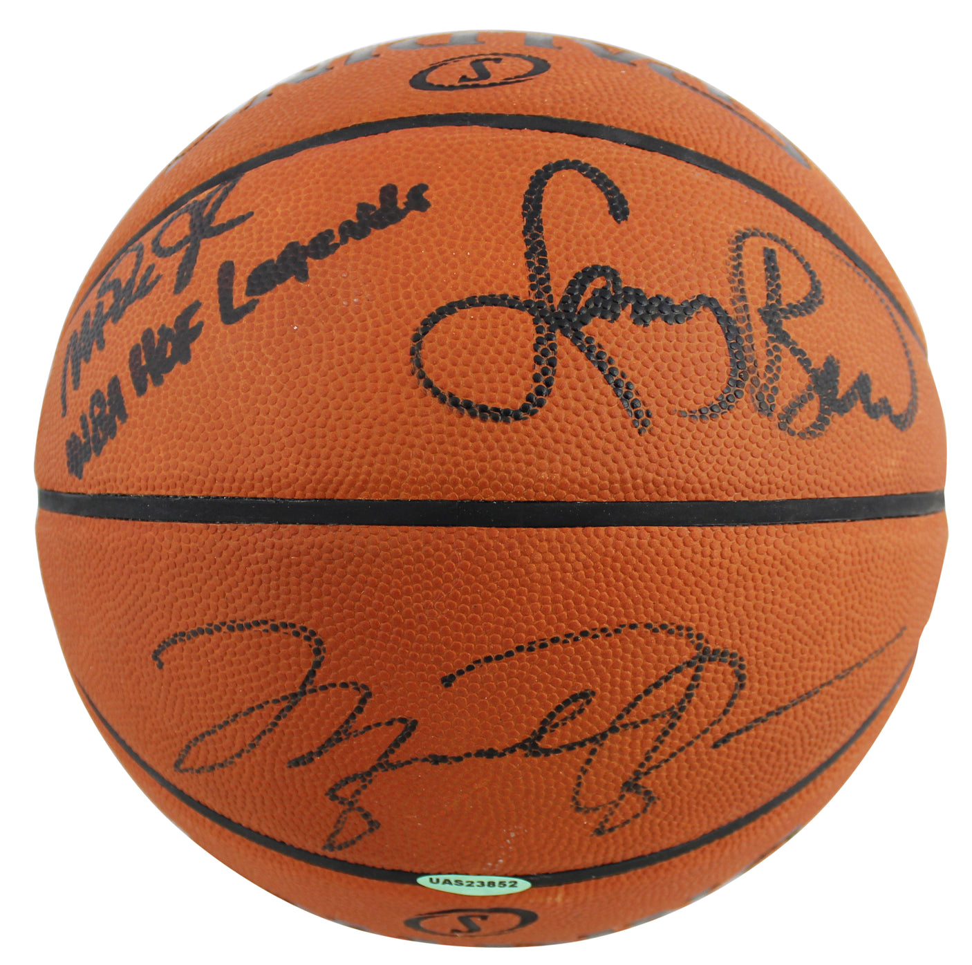 NBA HOF Legends (3) Jordan, Bird & Johnson Signed NBA Basketball BAS #A39840