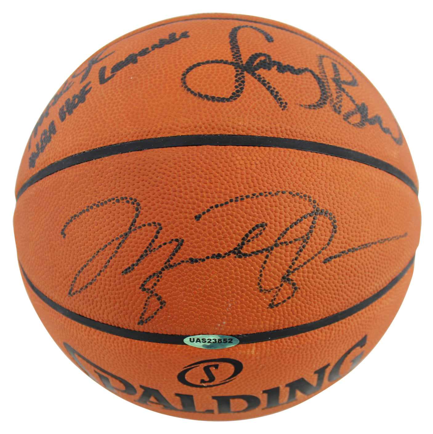 NBA HOF Legends (3) Jordan, Bird & Johnson Signed NBA Basketball BAS #A39840
