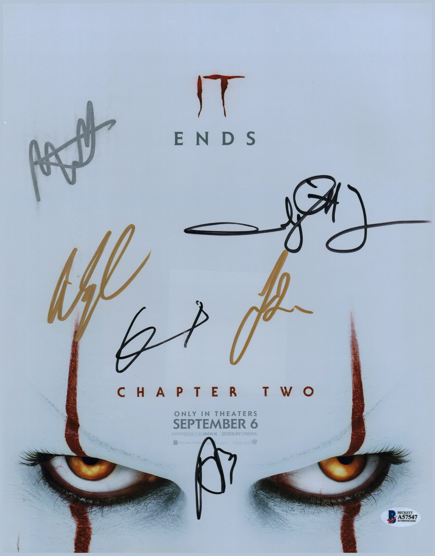 IT Chapter 2 (5) Bean, Grant, Taylor, Hamilton & Signed 11x14 Photo BAS #A57547