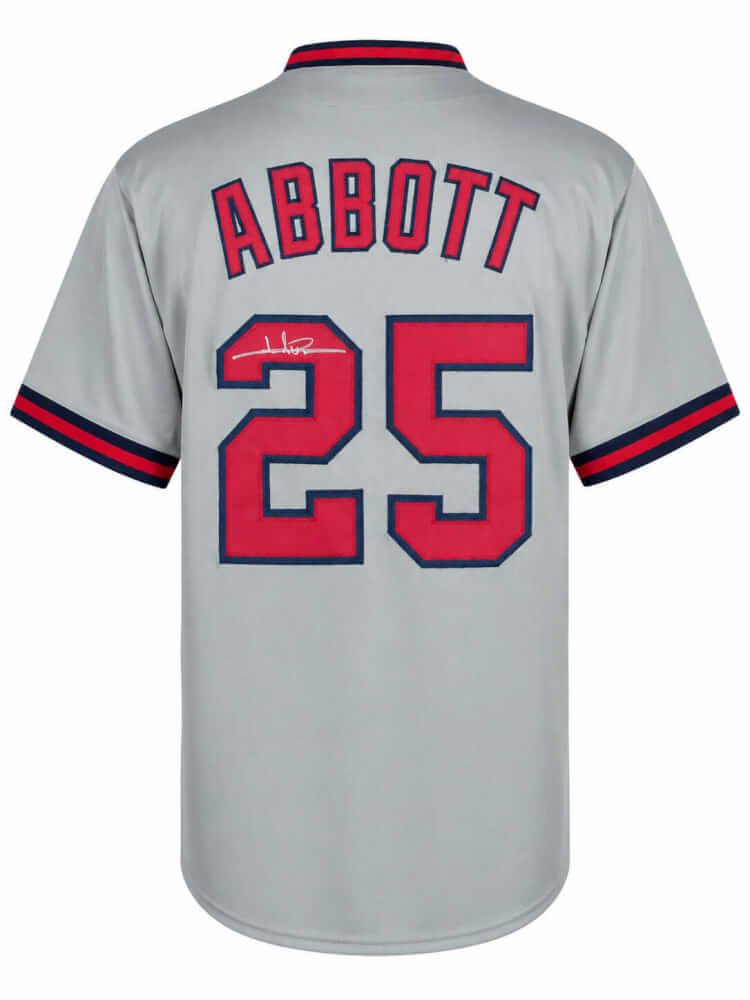 Jim Abbott Signed Grey Custom Baseball Jersey