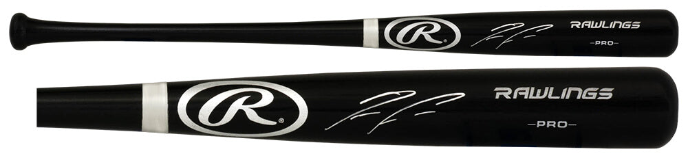 Ronald Acuna Jr Signed Rawlings Black Baseball Bat - (Beckett)