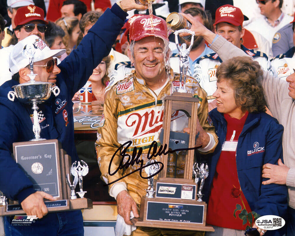 Bobby Allison Signed Daytona 500 Victory Celebration 8x10 Photo - (JSA)