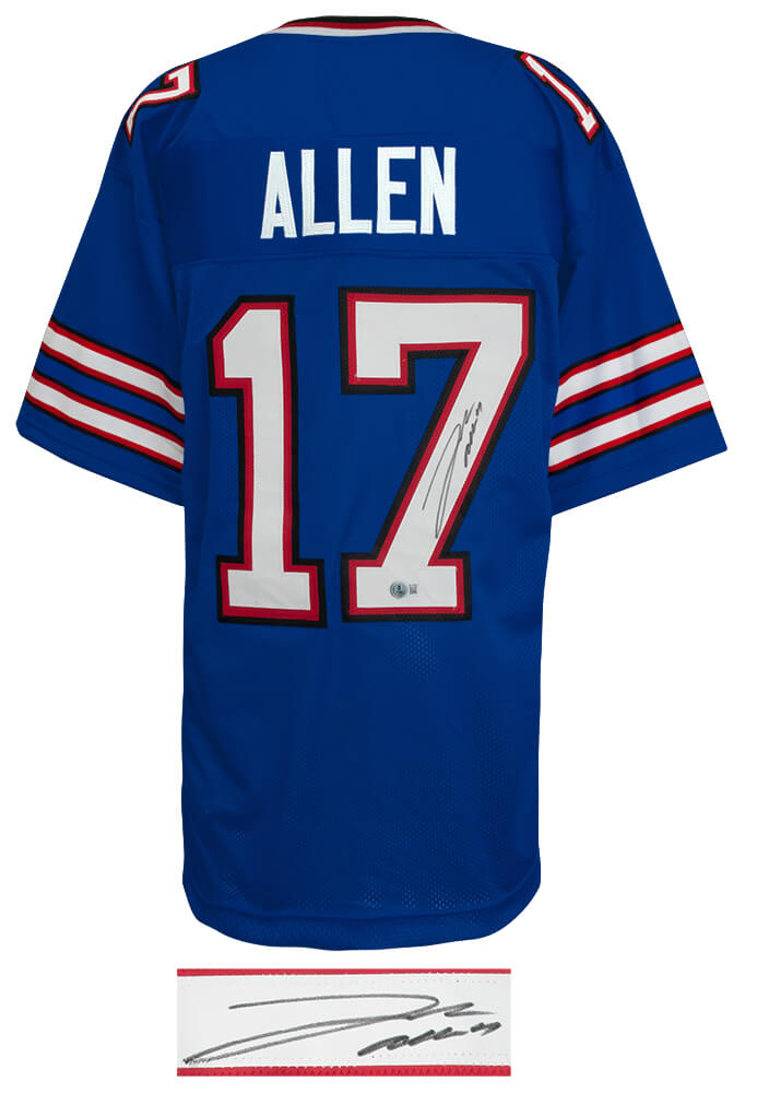 Josh Allen Signed Blue Custom Football Jersey - (Beckett)