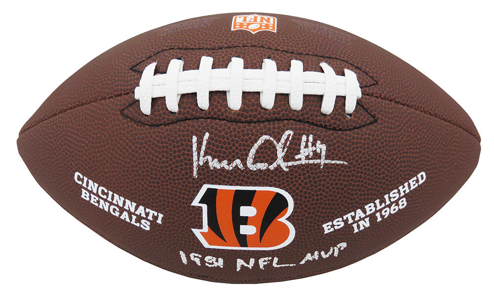 Ken Anderson Signed Wilson Cincinnati Bengals Brown Logo Football w/1981 NFL MVP