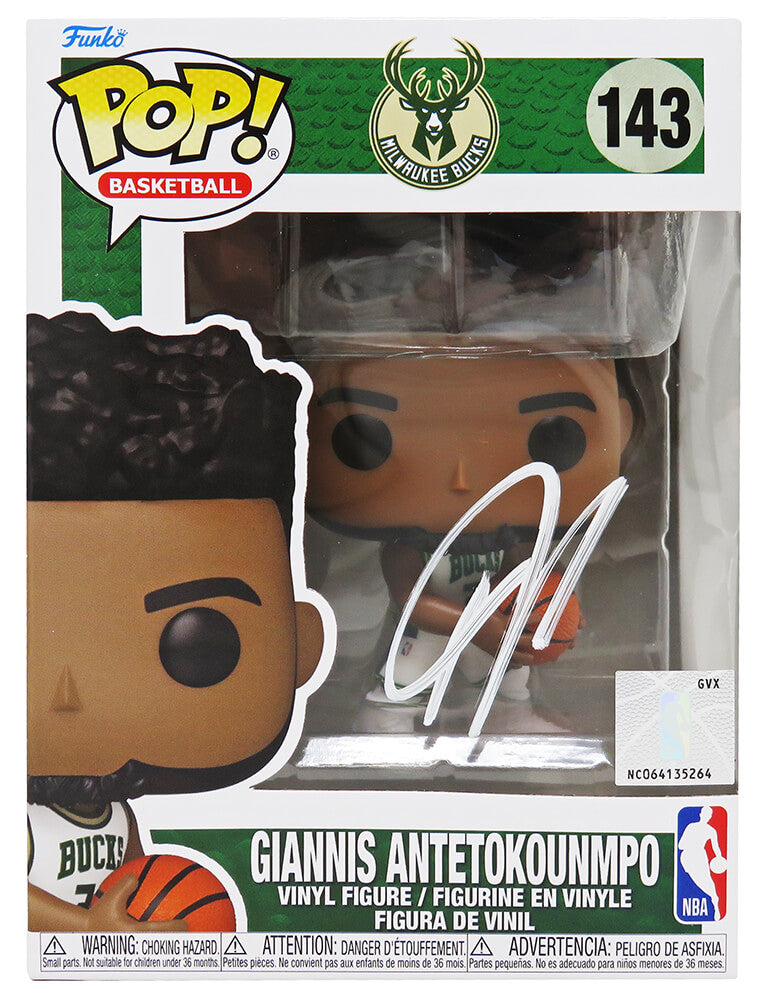 Giannis Antetokounmpo Signed Milwaukee Bucks NBA Funko Pop Doll #143