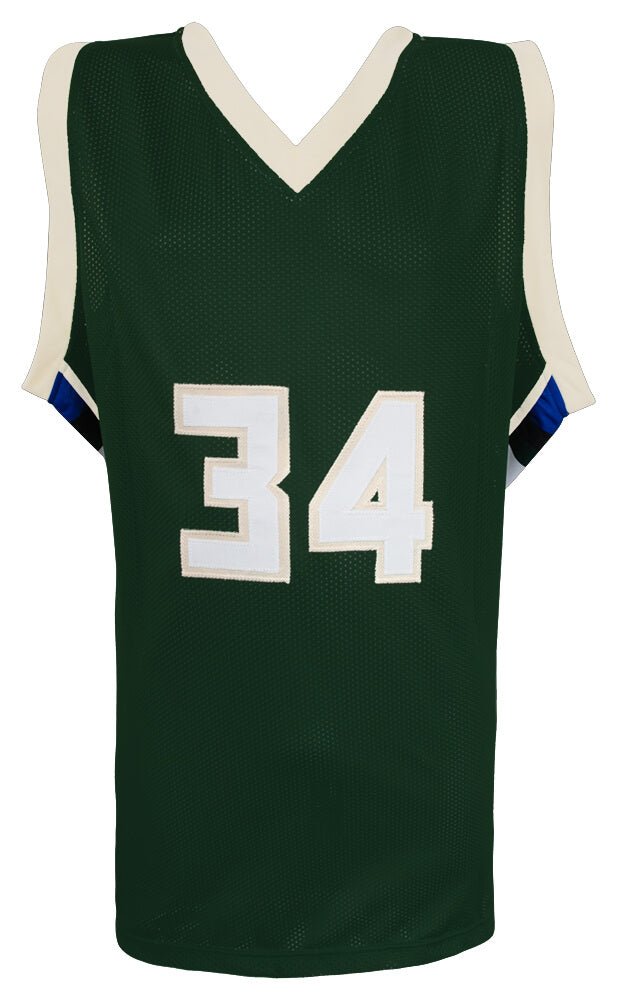 Giannis Antetokounmpo Signed Green Custom Basketball Jersey (Beckett)