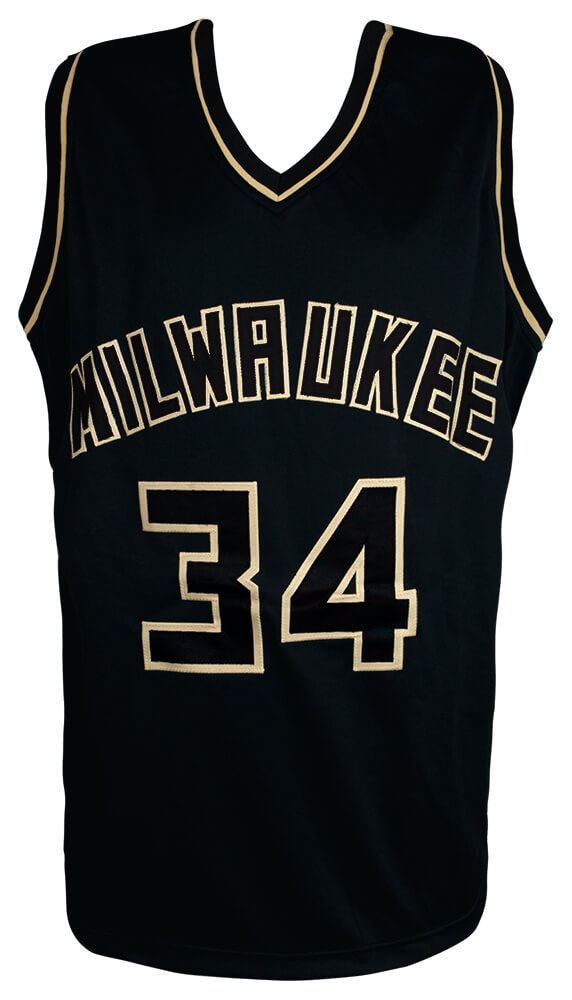 Giannis Antetokounmpo Signed Black Custom Basketball Jersey - (JSA)