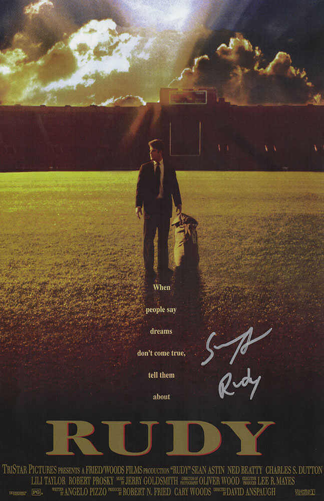 Sean Astin Signed Rudy 11x17 Movie Poster w/Rudy