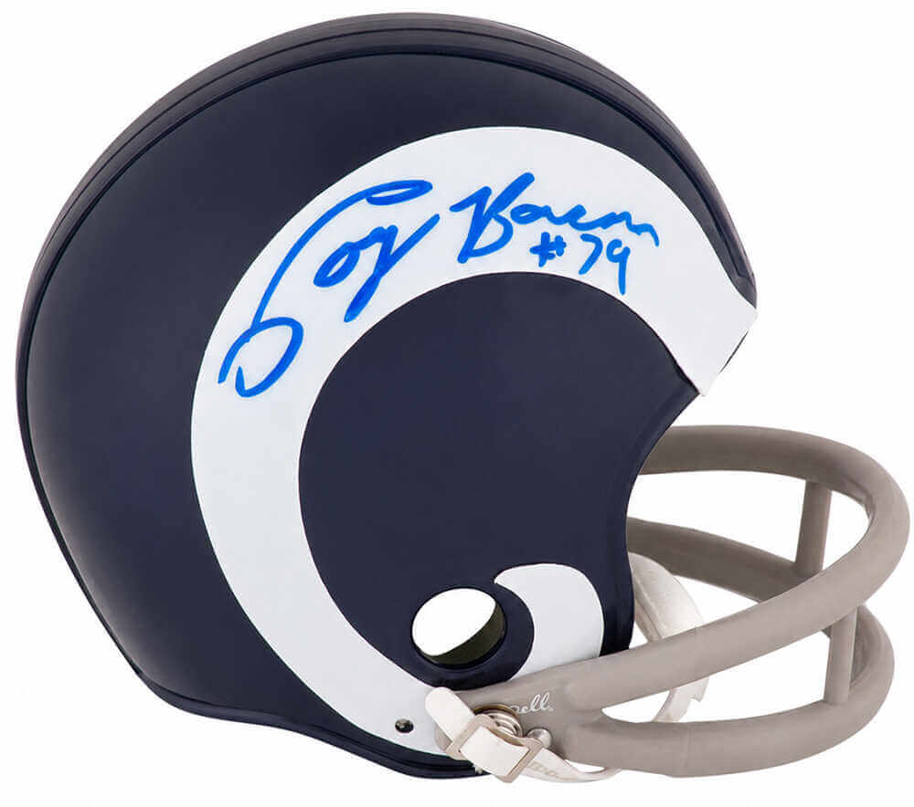 Coy Bacon Signed Rams Throwback 2-Bar Riddell (VSR4) Mini Helmet