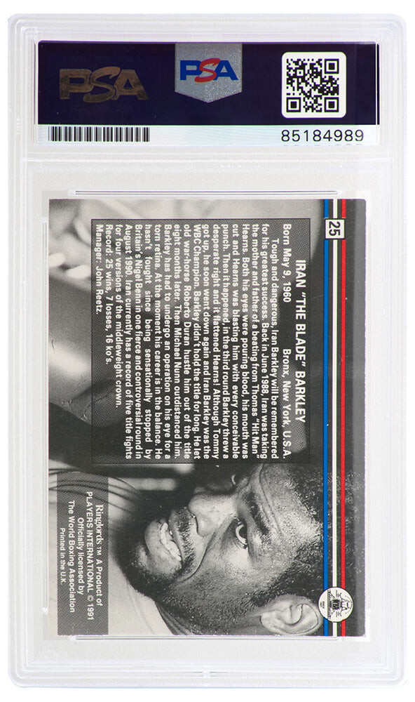 Iran Barkley Signed 1991 Ringlords Boxing Trading Card #25 - (PSA Encapsulated)