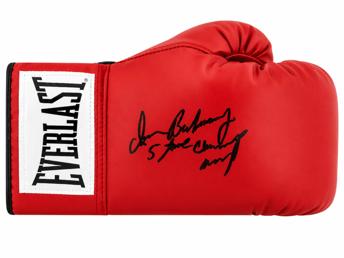 Iran Barkley Signed Everlast Red Boxing Glove w/5 Time Champ