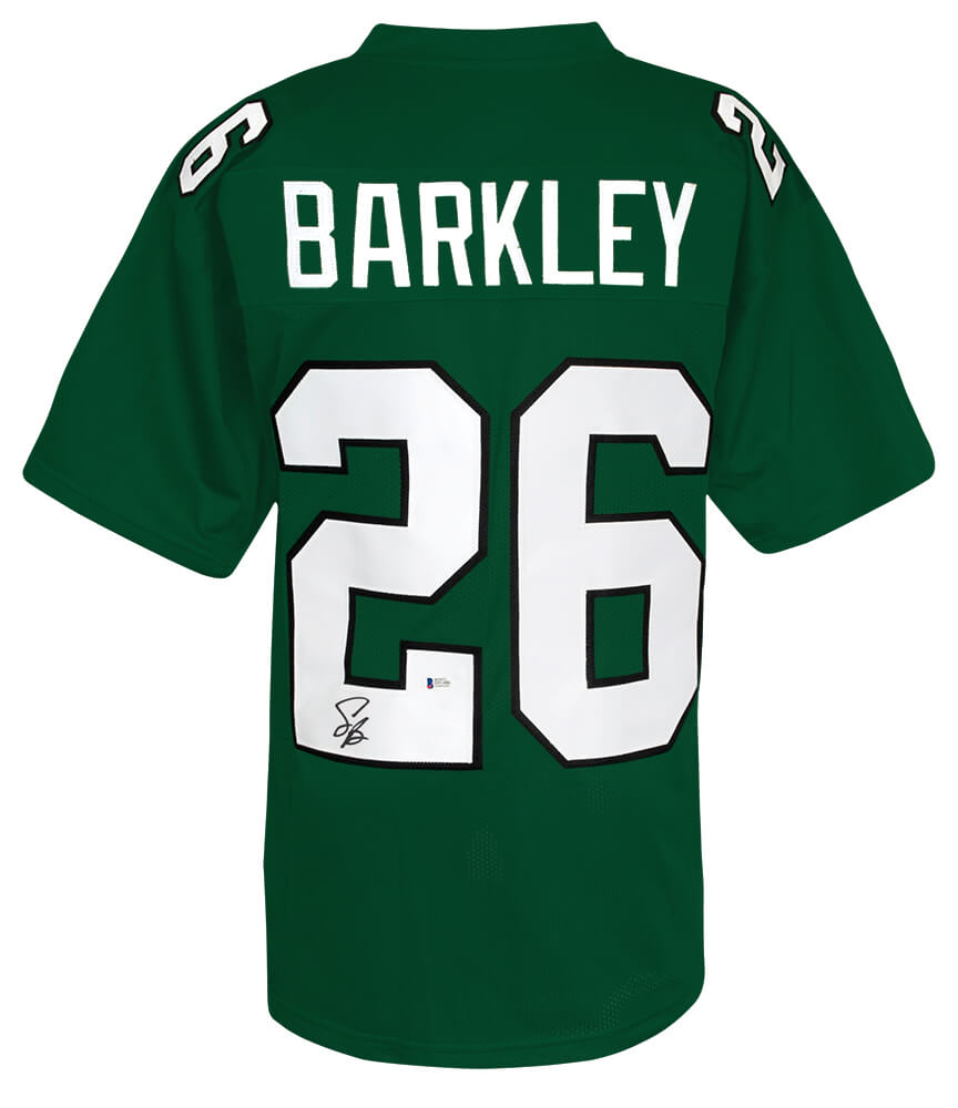 Saquon Barkley Signed Light Green Custom Jersey - (Beckett COA)