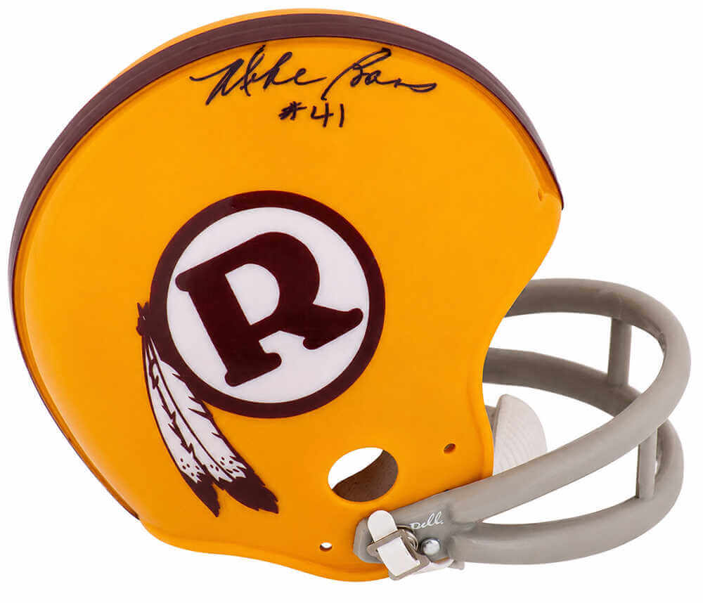 Mike Bass Signed Washington Yellow Throwback Riddell (VSR4) Mini Helmet - (In Black)
